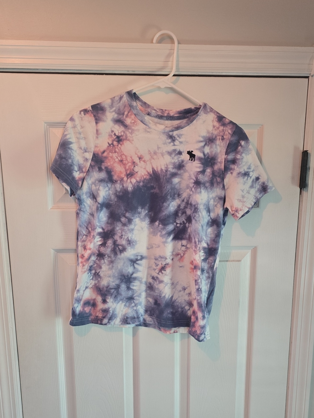 Tie-Dye Crew Neck Tee - Purple & Pink - Abercrombie Kids